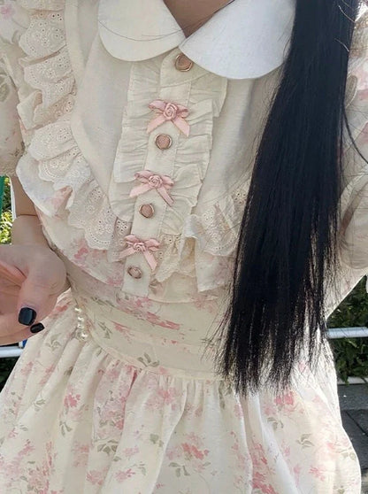 フリルフラワーガーリードレスガール