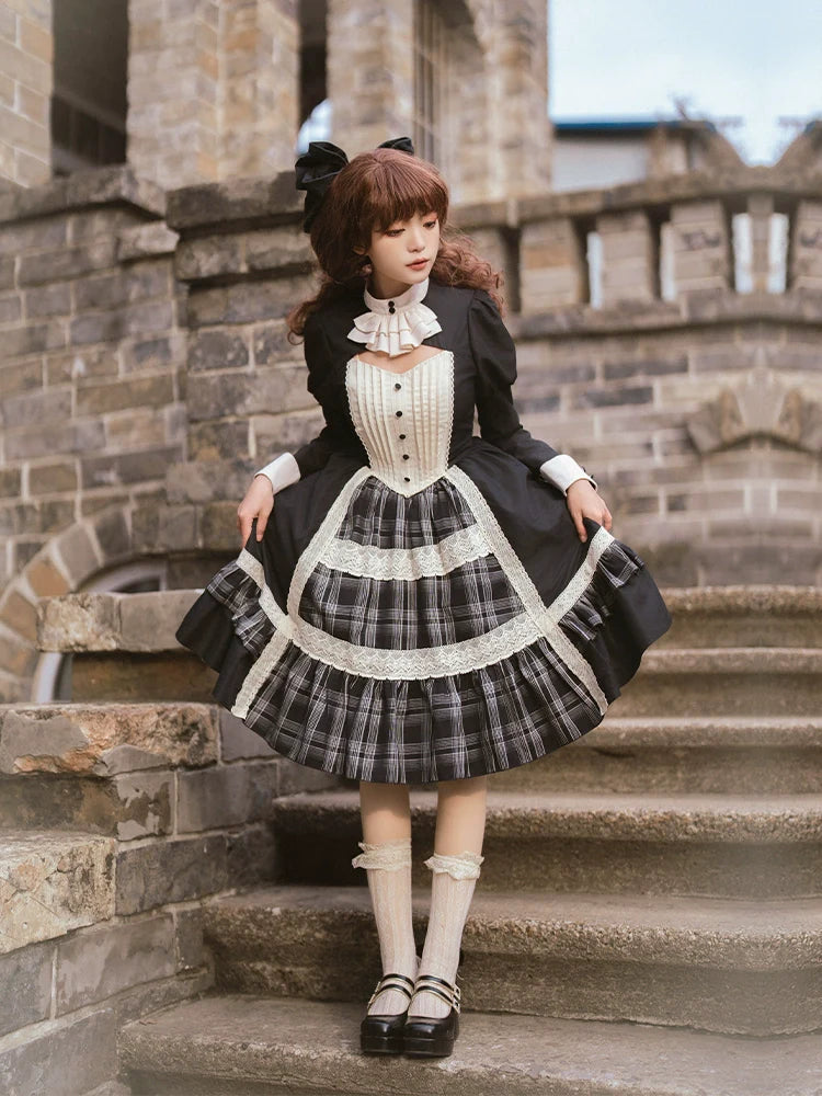 Night Check Elegant White Short + Dress Cape