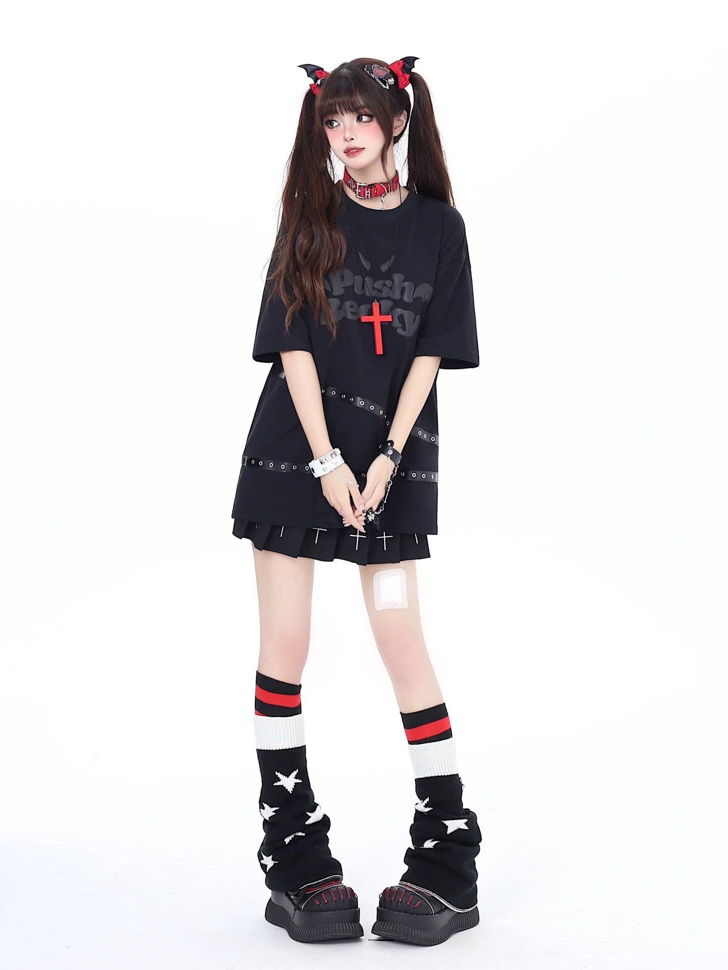 ウィングダーク3DルーズTシャツサブカルチャー