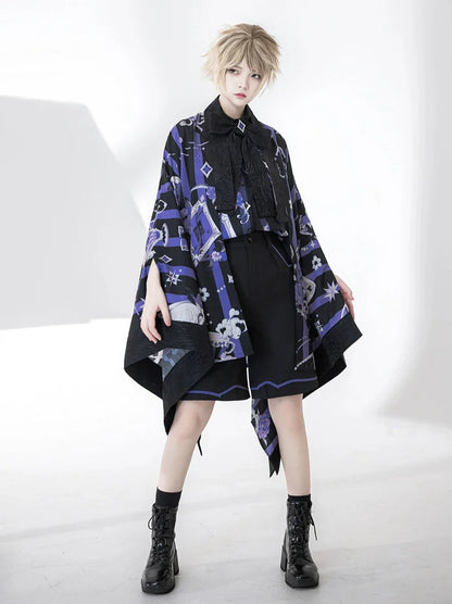 Retro Sunscreen Summer Print Cape Cardigan