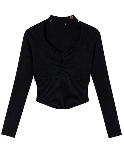 Neckholder-Top mit schmaler Taille und quadratischem Ausschnitt