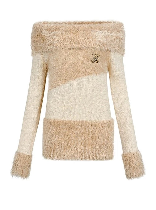 Off-Shoulder One Point Nitt Tops