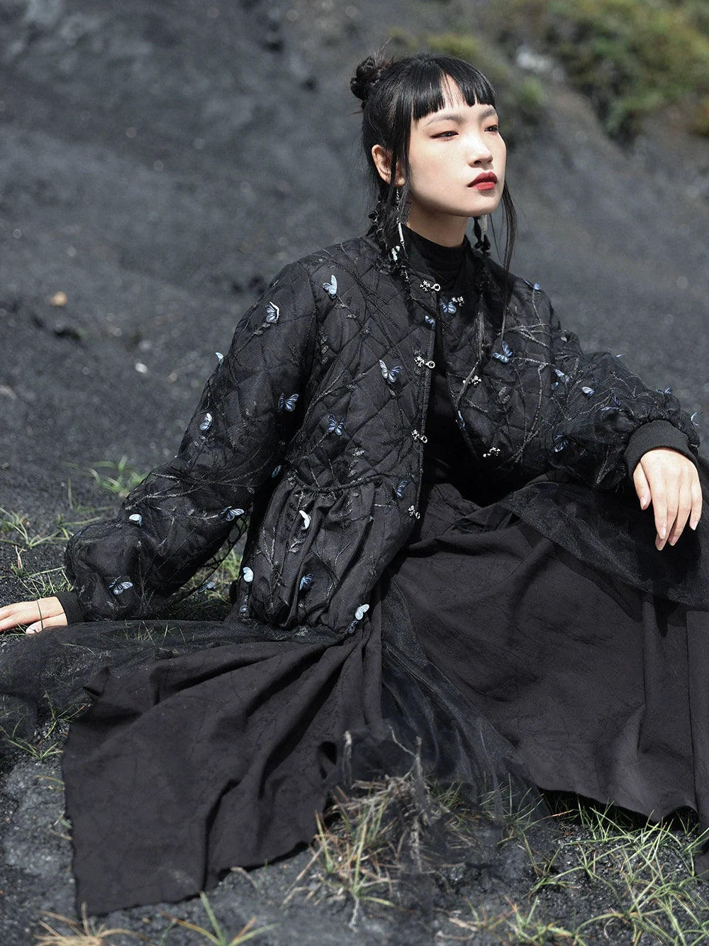 レトロスタイル カジュアル ダークバタフライ スポーツジャケット