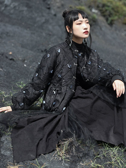 レトロスタイル カジュアル ダークバタフライ スポーツジャケット