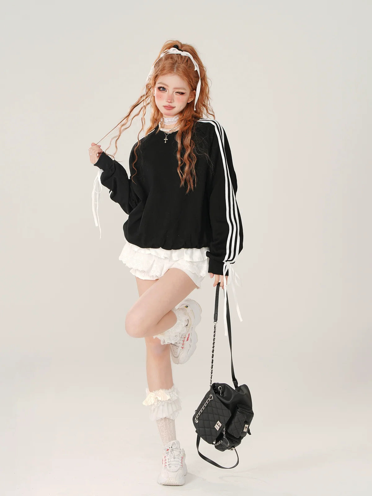 カジュアルデザインスウェットシャツサイド