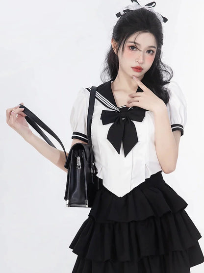 Ribbon Skirt College Top + Six Sailor Ruffles Sweet