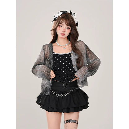 サマーラブ シアーレターニットカーディガン