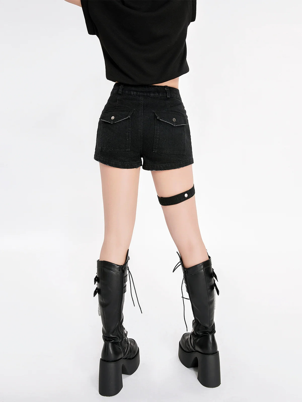 Mode Denim Short Garter Pants