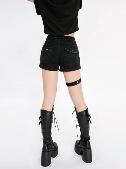 Mode Denim Short Garter Pants