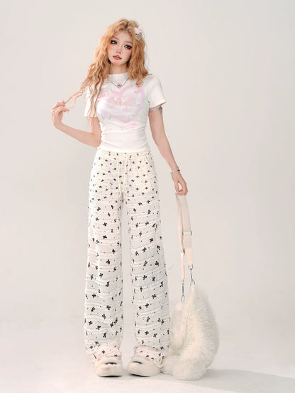 ゆったりリボンクールカジュアルパンツ