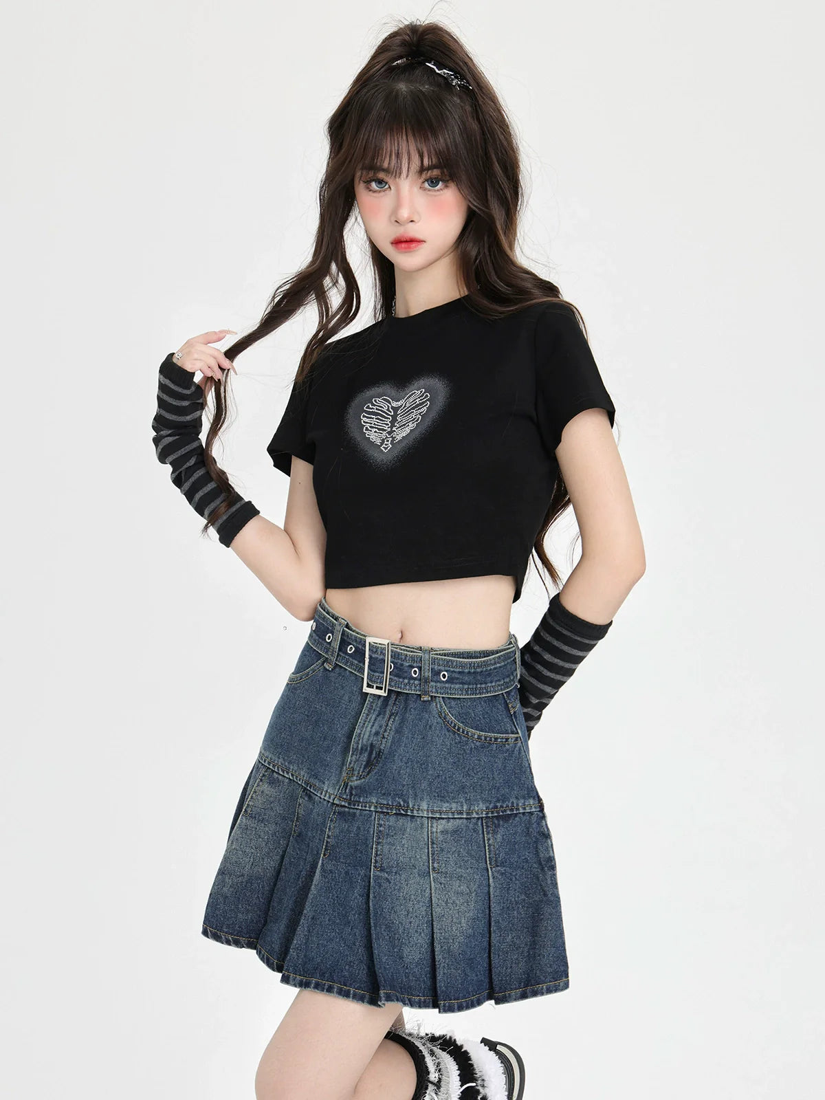 T-Shirt Ärmel American + Kurzdruck Love