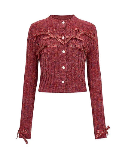 Ribbon Ribbed Knit Top + Ribbon Knit Hat + Knit Flowers