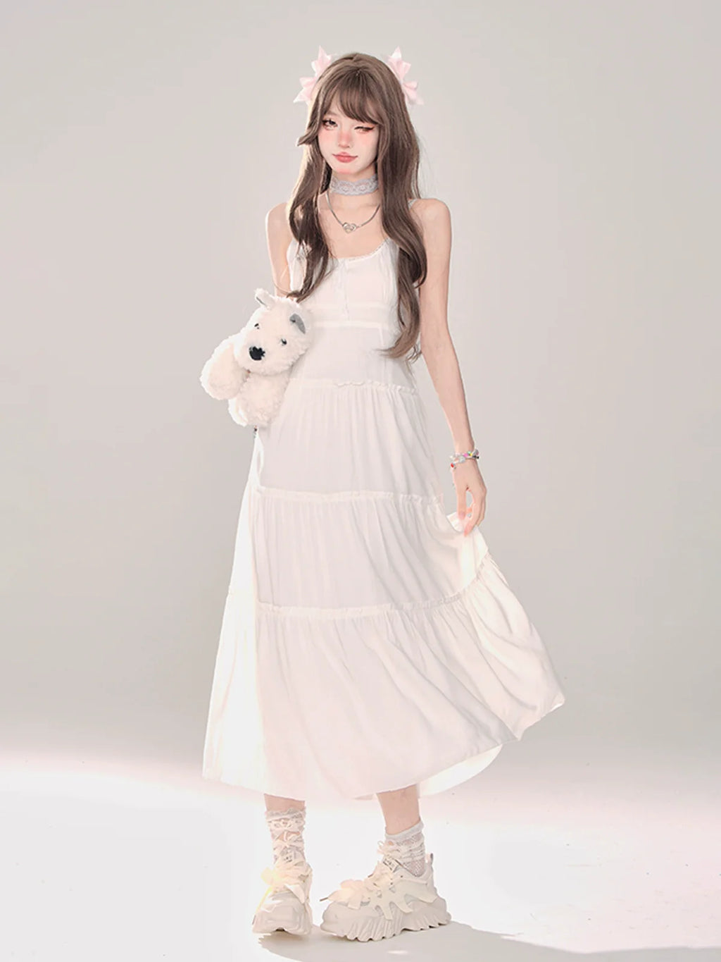 Moonlight + Cardigan Strapsstrick Sommerkleid Transparent
