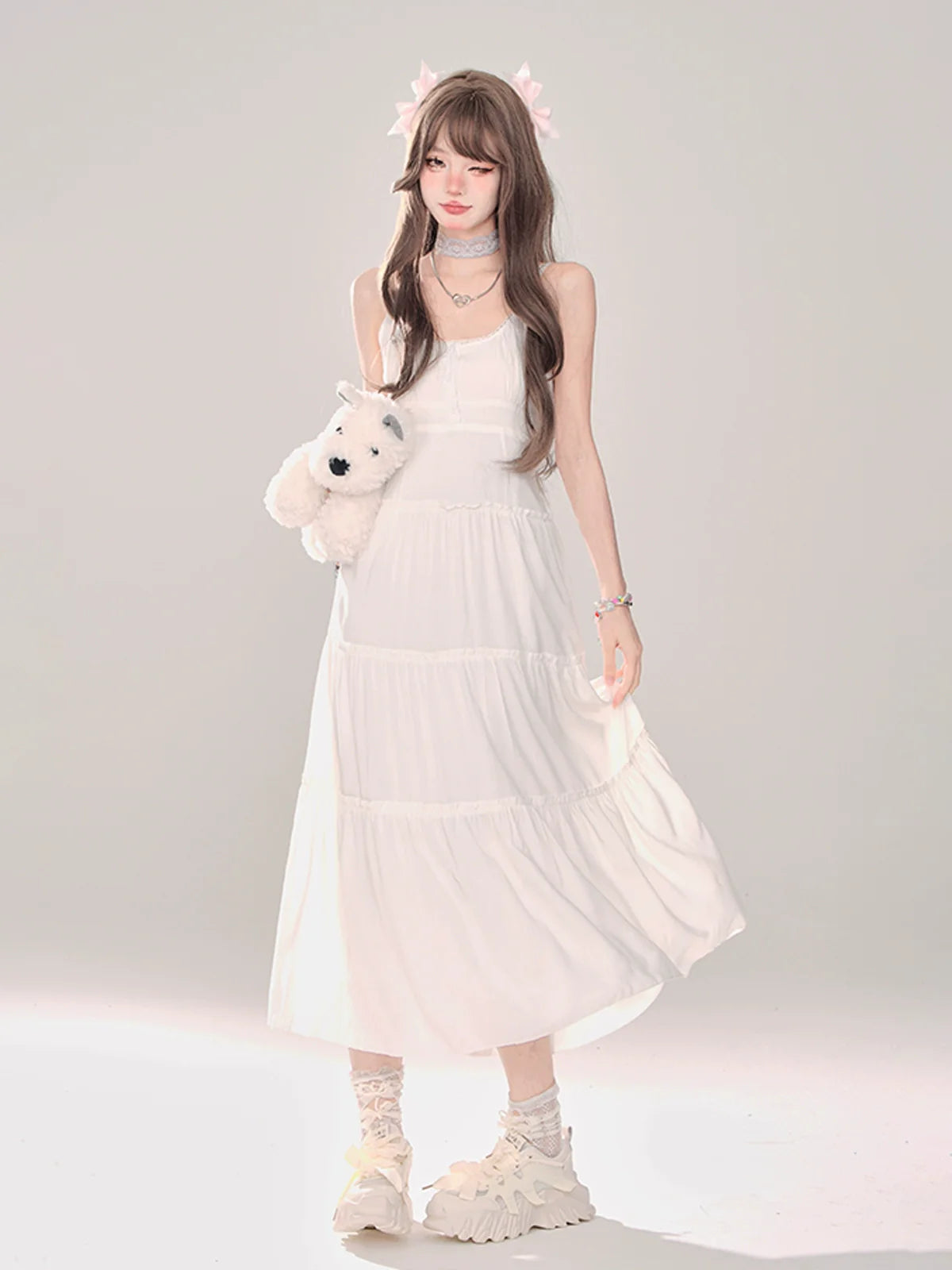 Moonlight + Cardigan Strapsstrick Sommerkleid Transparent