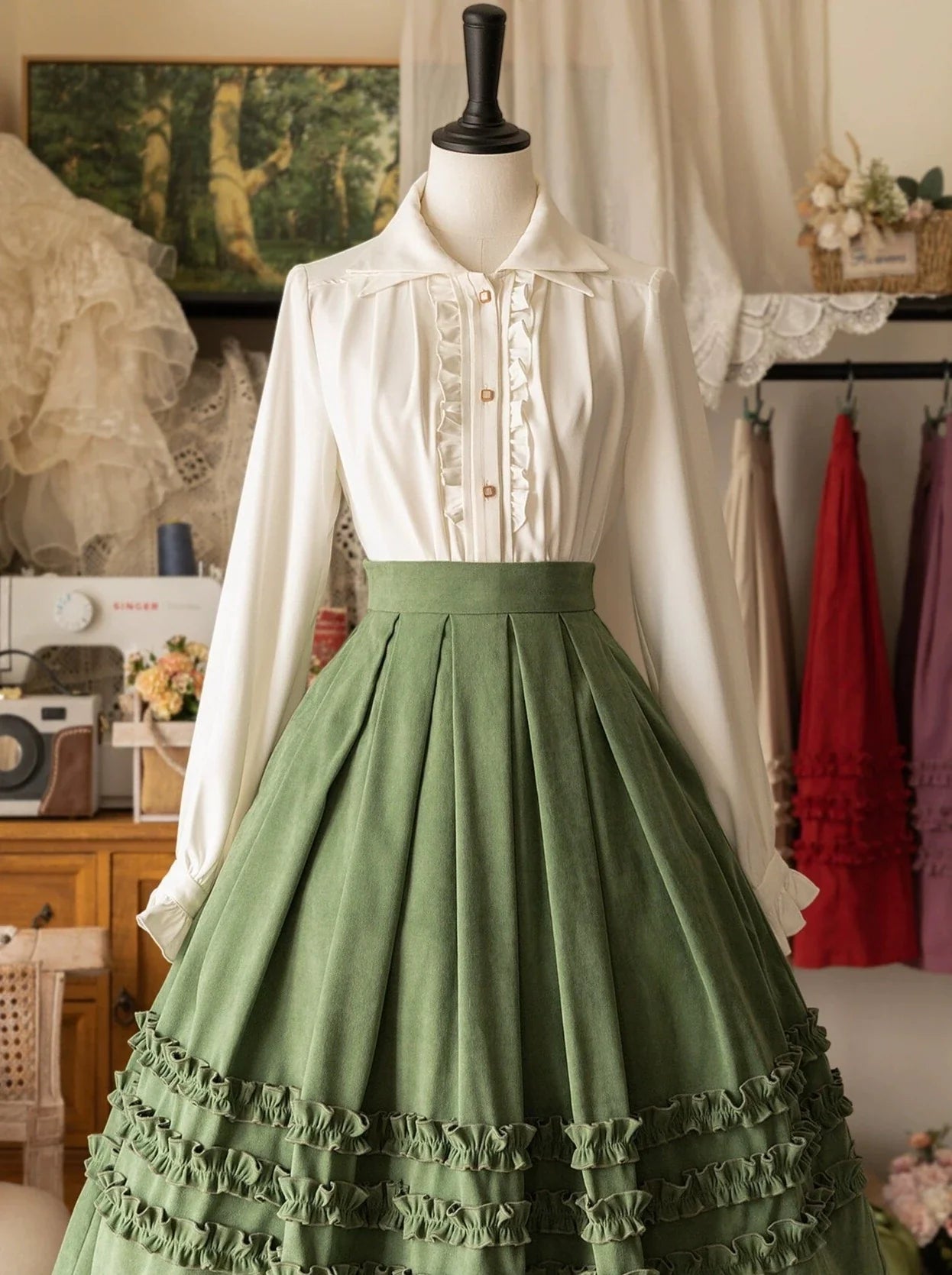 シャツ ダブル エレガント カラー レトロ