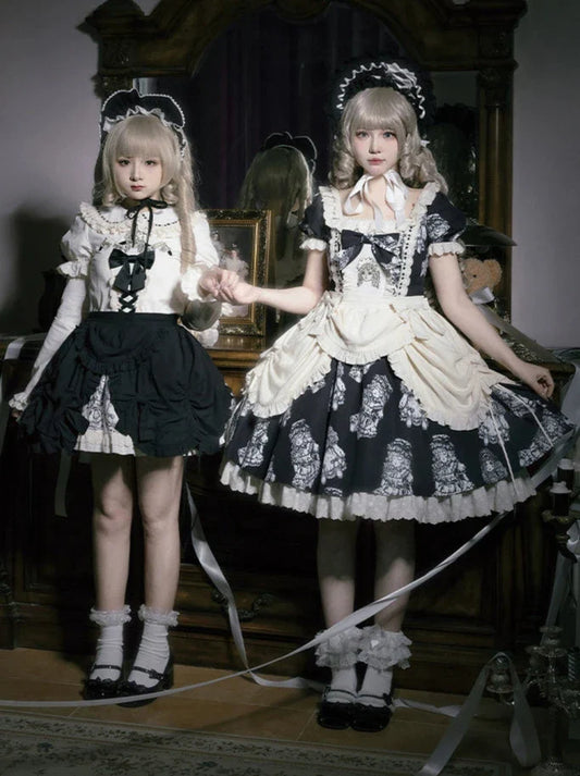 ドレスセット ナイト刺繍人形プリント