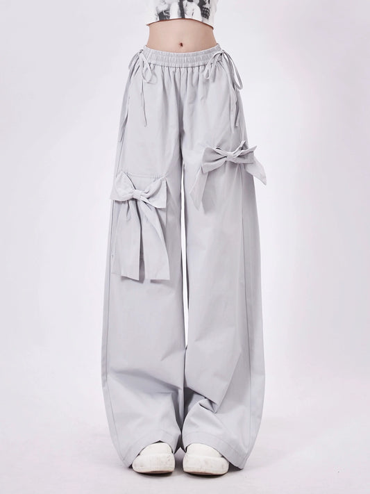 Double Silver Ribbon Wide Pants