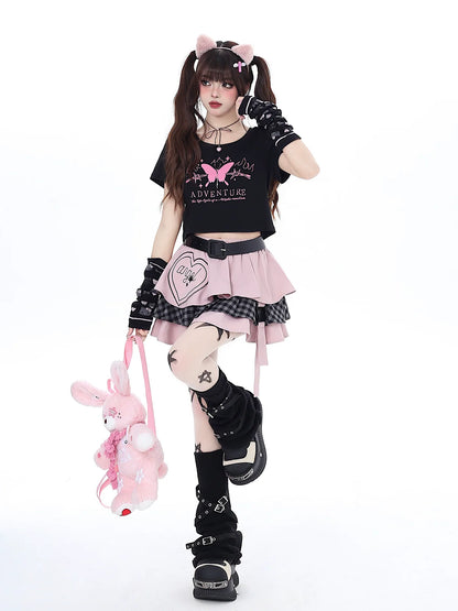 バタフライドリームTシャツ ショートスリムリボンバック