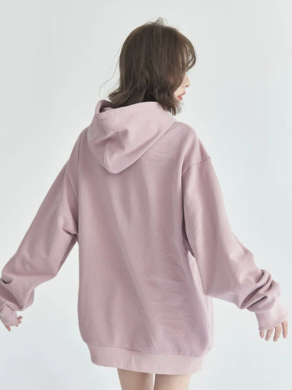 Kapuzenpullover mit Grafik und Schmetterlingsmotiv