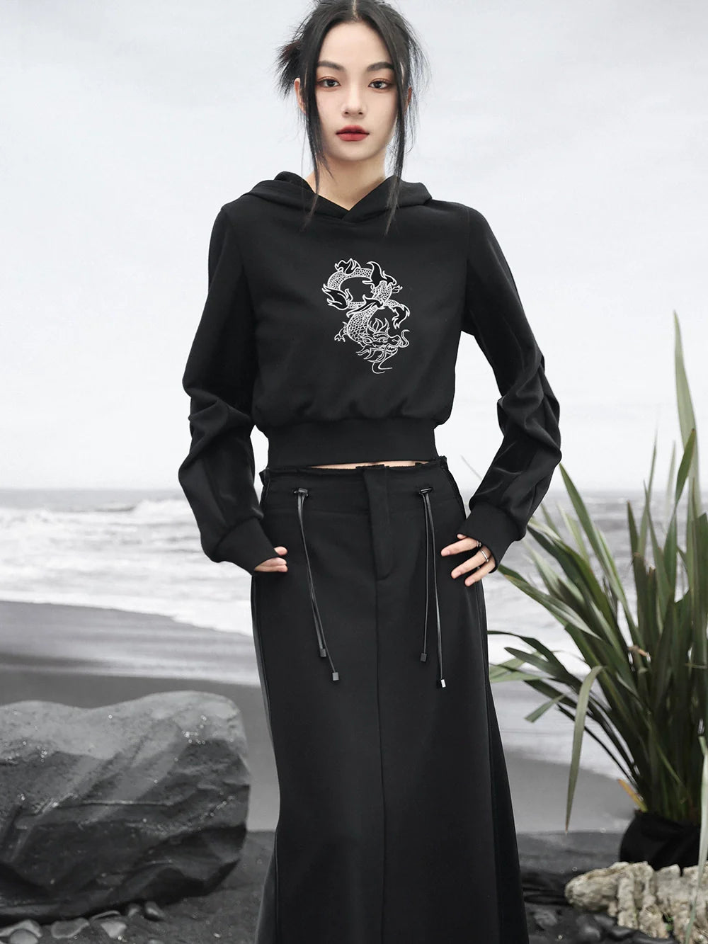 Design Kurzes Drachentop mit Kapuze