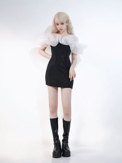 Voluminous Tulle Dress Tight Flared