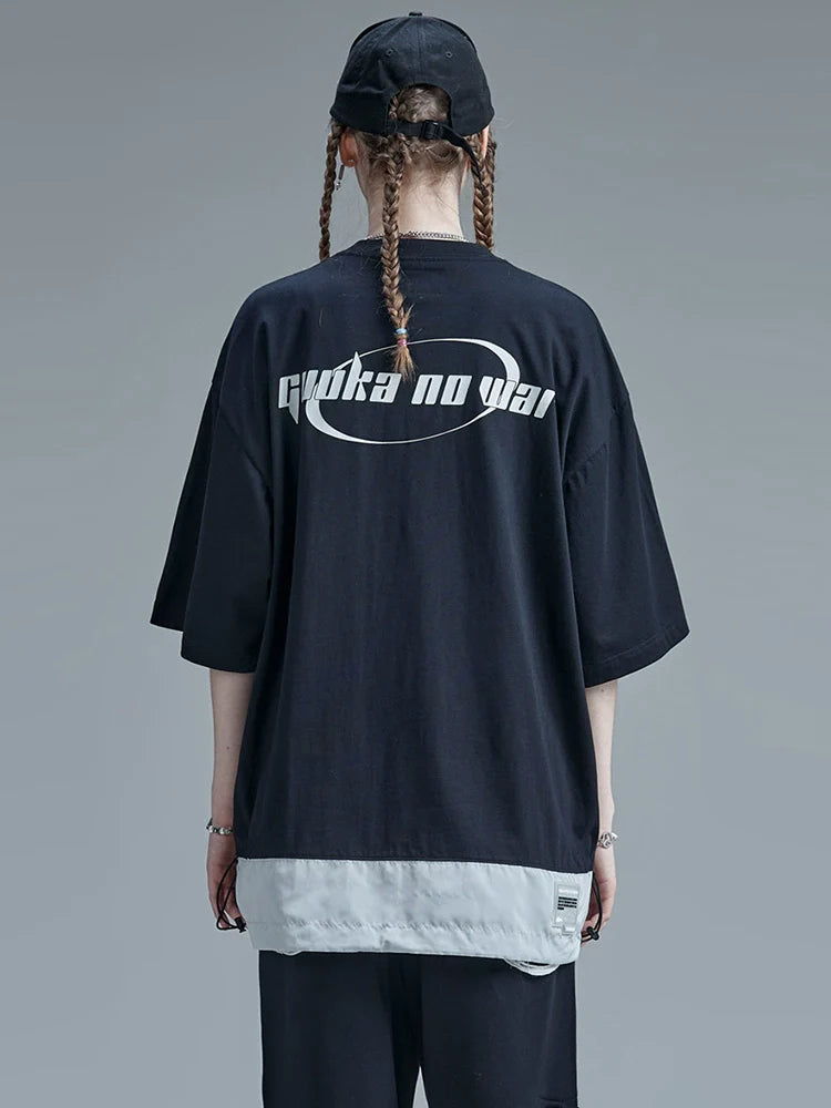 Top Mesh American Mode Summer Loose Logo