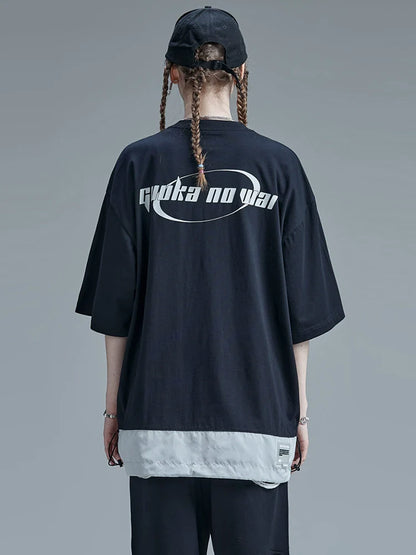 Top Mesh American Mode Summer Loose Logo