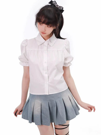 Sleeve Chic Shirt Puff American