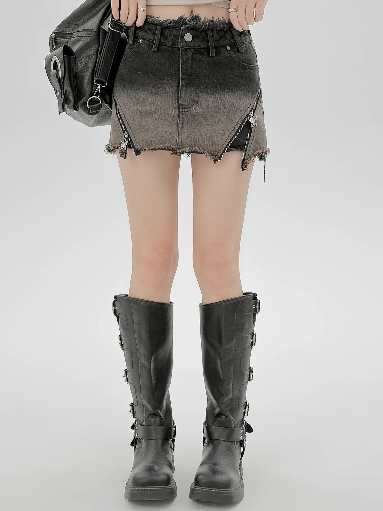 American Style Shorts Gradient Skirt Denim