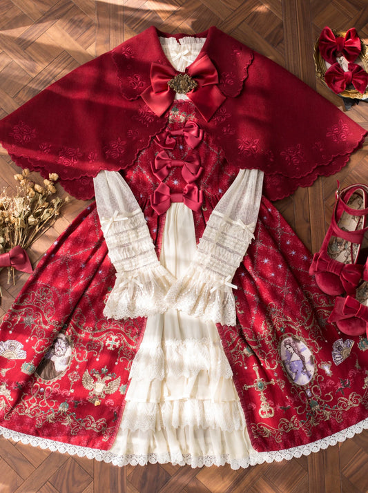 ロリータケープ ドライドール アンティーク刺繍ケープ