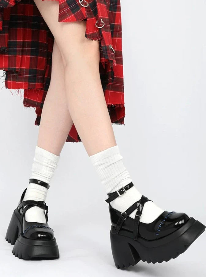 Cross Shoes Stitched Leather