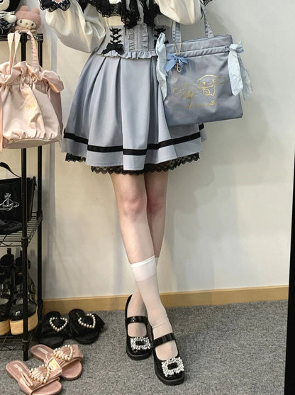 レースアップウエストフリルチュカート