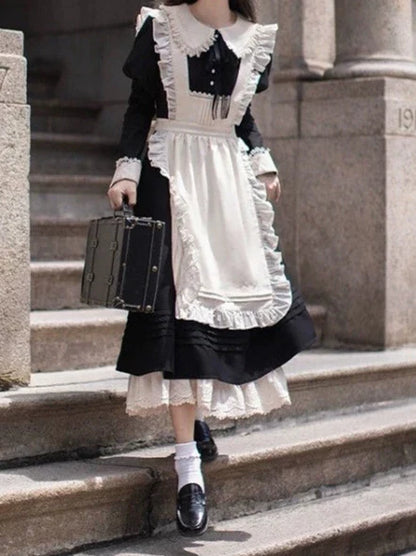 Elegant Angelina Set Dress Maid Retro