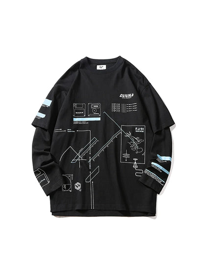 Two-piece Unisex Loose Faux Top