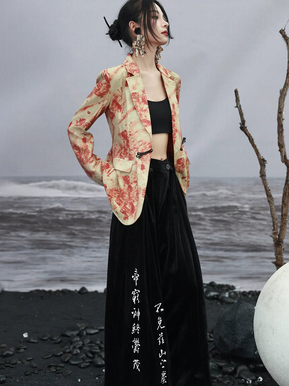 Beinhose China Wide Print