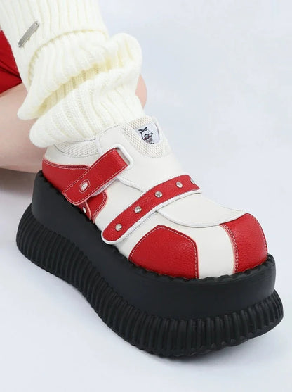 Red Volume Shoes Macaron