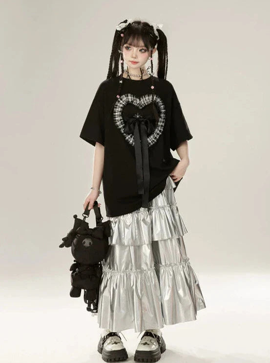 ケーキスカート メタリックシルバー