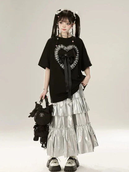 ケーキスカート メタリックシルバー