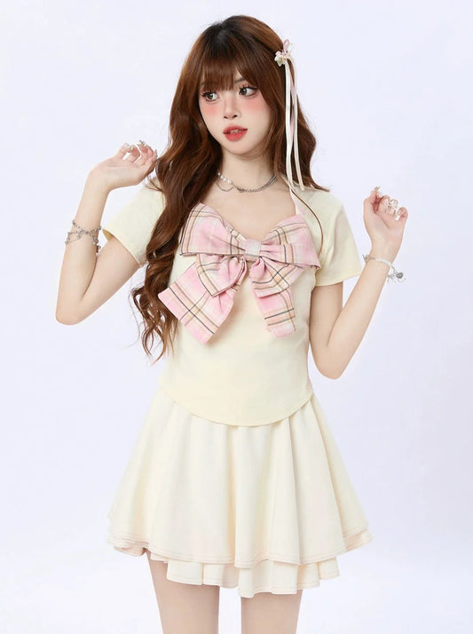 チェックショートビッグトップボウ