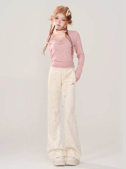 Lässige, schlanke, lange, süße Hosen