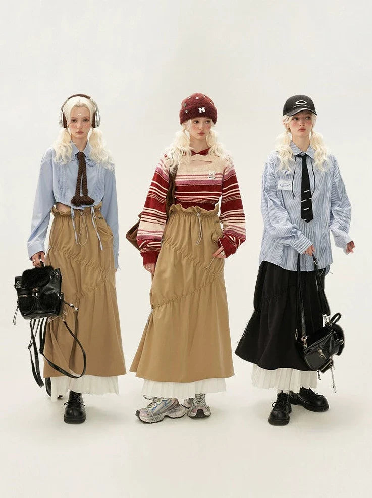 Plissee Stitch Fashion Rock Lang