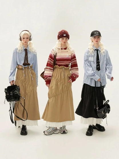 Plissee Stitch Fashion Rock Lang