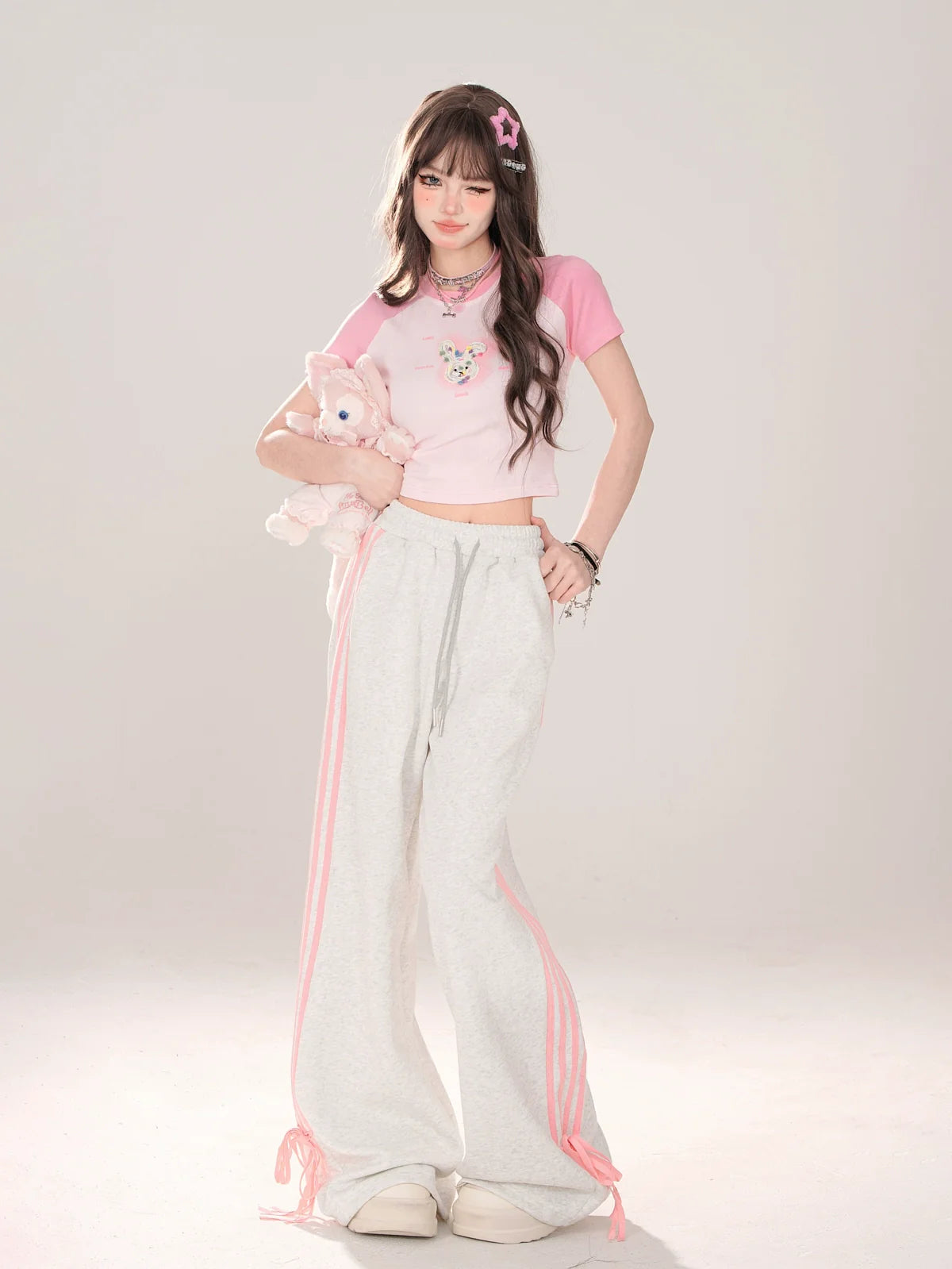 バニーショートラグランキュートTシャツ