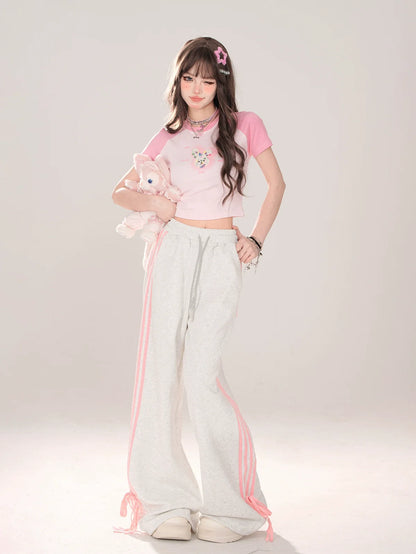 バニーショートラグランキュートTシャツ