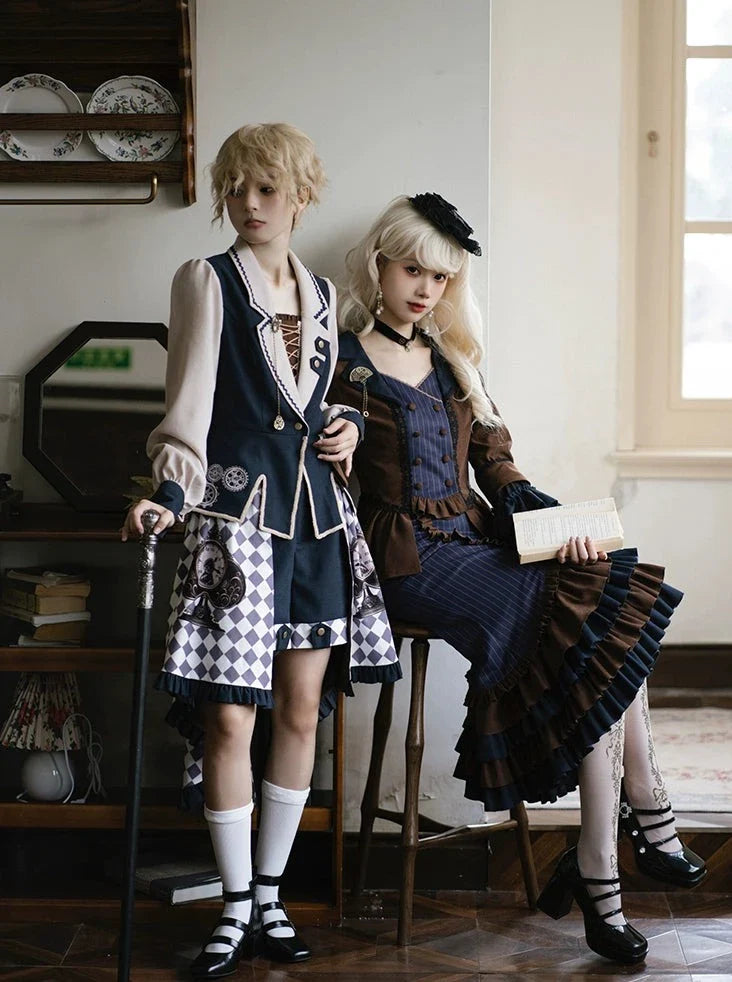 Setup Steampunk Lolita Print Fishtail Embroidery