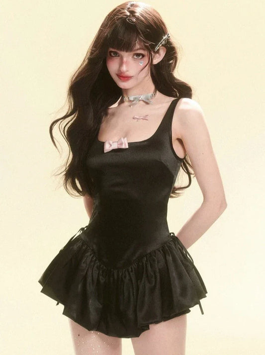 リボンサスペンダードレス リトルスカート