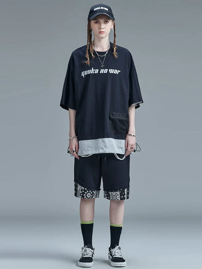 Top Mesh American Mode Summer Loose Logo