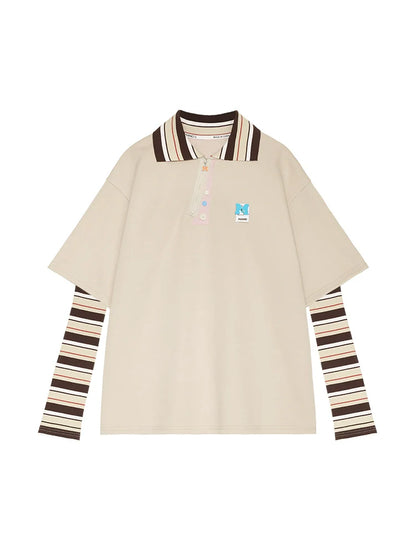 Marken-Polo-Streifenoberteile