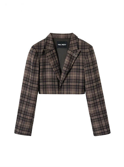 Retro Suit Piece Sleep Style Skirt Pleated Jacket College Vest