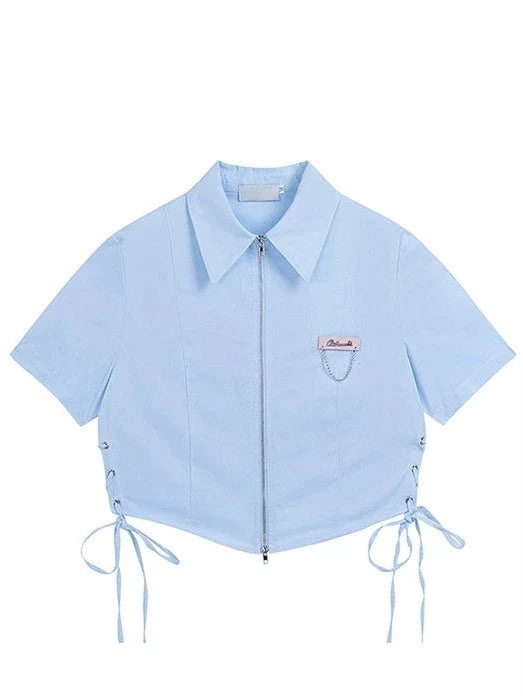 シャツ付きショートパンツ ダブルジップストラップ